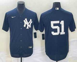 Men%27s New York Yankees #51 Bernie Williams Navy Cool Base Stitched Baseball Jersey->new york yankees->MLB Jersey